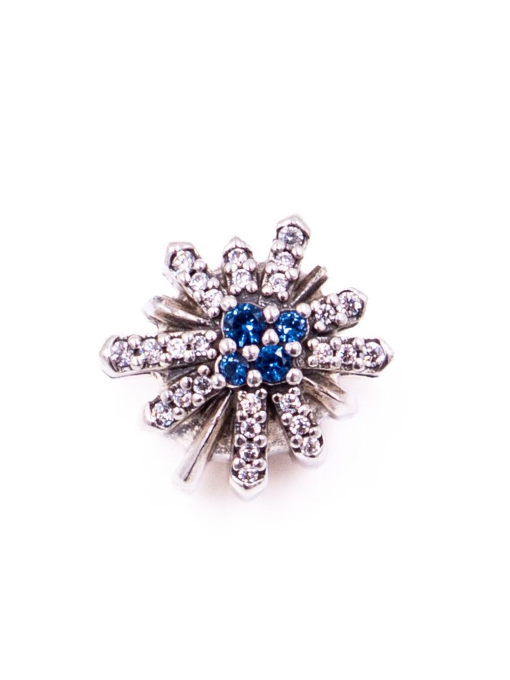 Pandora Retired Dazzling Fireworks Blue Crystal Sterling Silver Charm